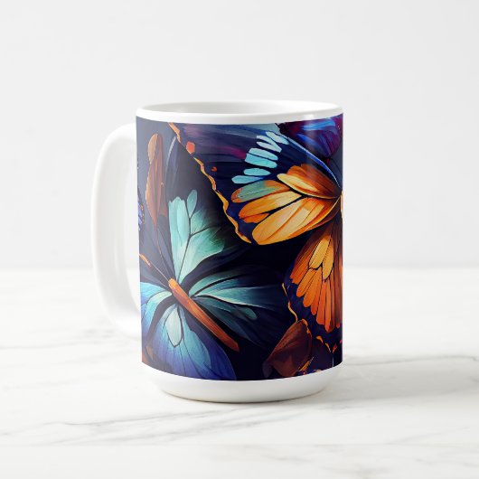 Butterflies Oil Painting Style design14 Coffee Mok (Voorkant links)