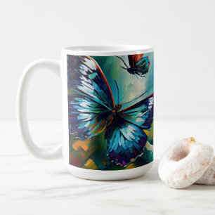 Butterflies Oil Painting Style design 1 Koffiemok