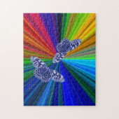 Butterflies on rainbow colors legpuzzel (Verticaal)