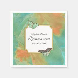 Butterflies on Southwest Colors Quinceanera Servet