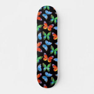Butterflies op Black & Name of Text Persoonlijk Skateboard