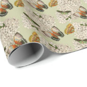 Butterflies op de groene achtergrond van Hydrangea Cadeaupapier (Rol Hoek)