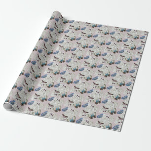 Butterflies op de ondergrond van Hydrangea lavende Cadeaupapier