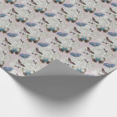 Butterflies op de ondergrond van Hydrangea lavende Cadeaupapier (Hoek)