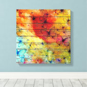 Butterflies op een kleurrijk Rustisch Hout Canvas Afdruk (Insitu (Houten vloer))