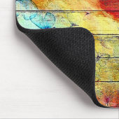 Butterflies op een kleurrijk Rustisch Hout Muismat (Hoek)