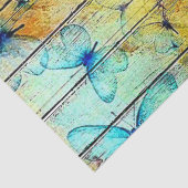 Butterflies op een kleurrijk Rustisch Hout Tissuepapier (Detail)