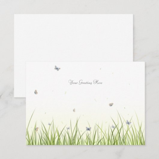 Butterflies op een zonnige dag dan bedankkaart (Voorkant / Achterkant)