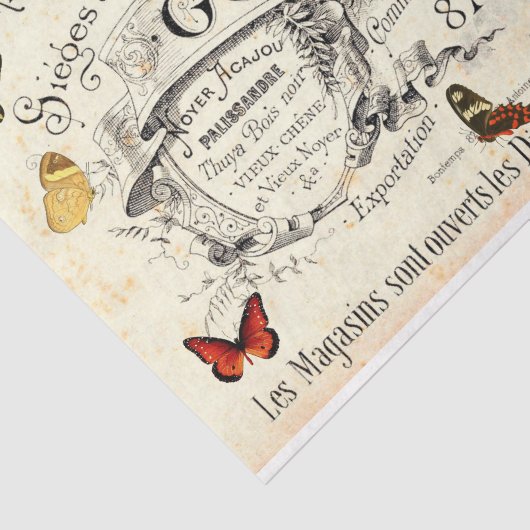  Butterflies op Franse advertentie, ontkoppeling Tissuepapier (Detail)