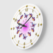 Butterflies op gediplomeerd crème en roze grote klok (Hoek)