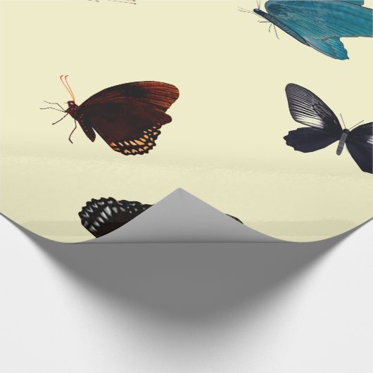 Butterflies op geel omlooppapier cadeaupapier (Hoek)