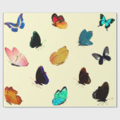 Butterflies op geel omlooppapier cadeaupapier (Vlak)