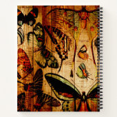 Butterflies op houtsepia gepersonaliseerd Notitieboek (Achterkant)