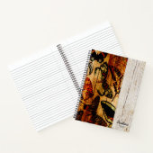  Butterflies op houtsepia gepersonaliseerd Notitieboek (Binnen)