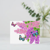 Butterflies op Lilacs Briefkaart (Staand voorkant)