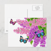 Butterflies op Lilacs Briefkaart (Voorkant / Achterkant)
