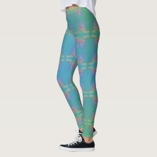 Butterflies op Misty Blue Waters Leggings