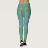 Butterflies op Misty Blue Waters Leggings (Achterkant)