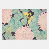 Butterflies op Pink Hydrangea  Japans Inpakpapier Vel (Voorkant 3)