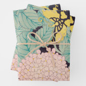 Butterflies op Pink Hydrangea  Japans Inpakpapier Vel (In situ)