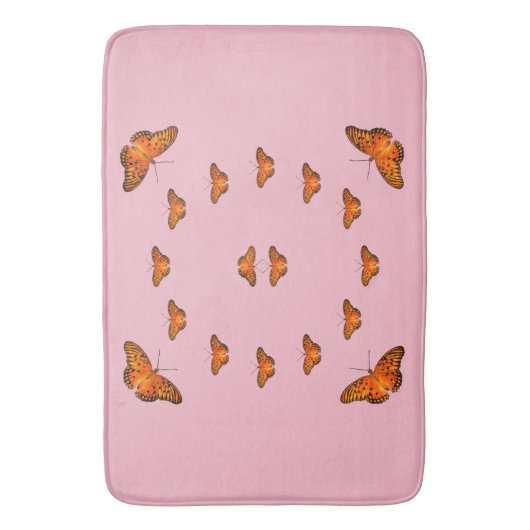 Butterflies op roze Bath Mat (Voorkant Verticaal)