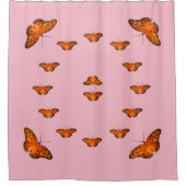 Butterflies op roze douchegordijn (Voorkant)