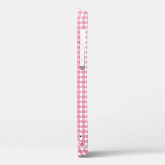 Butterflies op roze gingham Case-Mate iPhone case (Achterkant / Links)