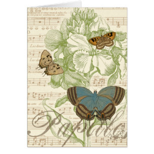Butterflies op vel Music met Floral Design