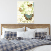 Butterflies op vel Music met Floral Design Canvas Afdruk (Insitu (Slaapkamer))