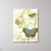 Butterflies op vel Music met Floral Design Canvas Afdruk (Voorkant)