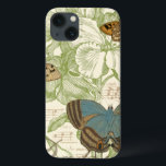 Butterflies op vel Music met Floral Design Case-Mate iPhone Case<br><div class="desc">Een groen bloemontwerp en bladmuziek dienen als achtergrond voor een trio vlinders in dit stuk van Vision Studio. Het Franse woord voor vlinder, papillon, wordt ook aan de onderkant van het stuk omarmd. Als je een sterke liefde hebt voor vlinders, natuur, of net zoals je jezelf omringt met schoonheid, is...</div>