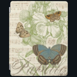 Butterflies op vel Music met Floral Design iPad Cover<br><div class="desc">Een groen bloemontwerp en bladmuziek dienen als achtergrond voor een trio vlinders in dit stuk van Vision Studio. Het Franse woord voor vlinder, papillon, wordt ook aan de onderkant van het stuk omarmd. Als je een sterke liefde hebt voor vlinders, natuur, of net zoals je jezelf omringt met schoonheid, is...</div>