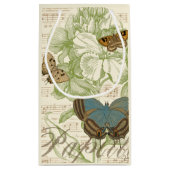 Butterflies op vel Music met Floral Design Klein Cadeauzakje (Achterkant)
