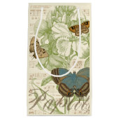 Butterflies op vel Music met Floral Design Klein Cadeauzakje (Voorkant)
