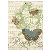 Butterflies op vel Music met Floral Design Klembord (Achterkant)