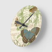 Butterflies op vel Music met Floral Design Ronde Klok (Hoek)