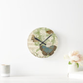 Butterflies op vel Music met Floral Design Ronde Klok (Huis)