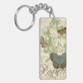 Butterflies op vel Music met Floral Design Sleutelhanger (Voorkant Links)