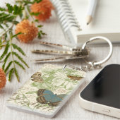 Butterflies op vel Music met Floral Design Sleutelhanger (Voorkant Rechts)