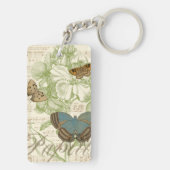 Butterflies op vel Music met Floral Design Sleutelhanger (achterkant)
