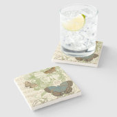 Butterflies op vel Music met Floral Design Stenen Onderzetter (Zijkant)