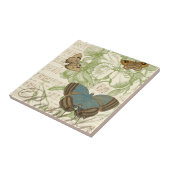 Butterflies op vel Music met Floral Design Tegeltje (Zijkant)