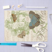 Butterflies op vel Music met Floral Design Tissuepapier (Craft)