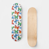 Butterflies op White & Name of Text Persoonlijk Skateboard (Voorkant)