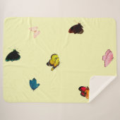 Butterflies op Yellow Sherpa Blanket Sherpa Deken (Voorkant (horizontaal))