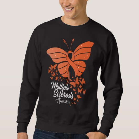 Butterflies & Orange Ribbon Multiple Sclerosis Awa Trui (Voorkant)