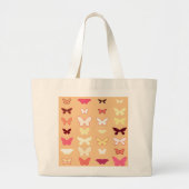 Butterflies, oranje, geel en koraal grote tote bag (Voorkant)