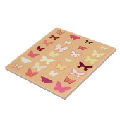 Butterflies, oranje, geel en koraal tegeltje (Zijkant)