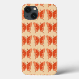 Butterflies, oranje op een pasteloranje achtergron Case-Mate iPhone case