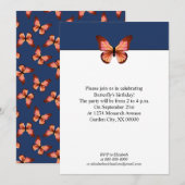 Butterflies Oranje roze Black Pattern Party Kaart (Voorkant / Achterkant)
